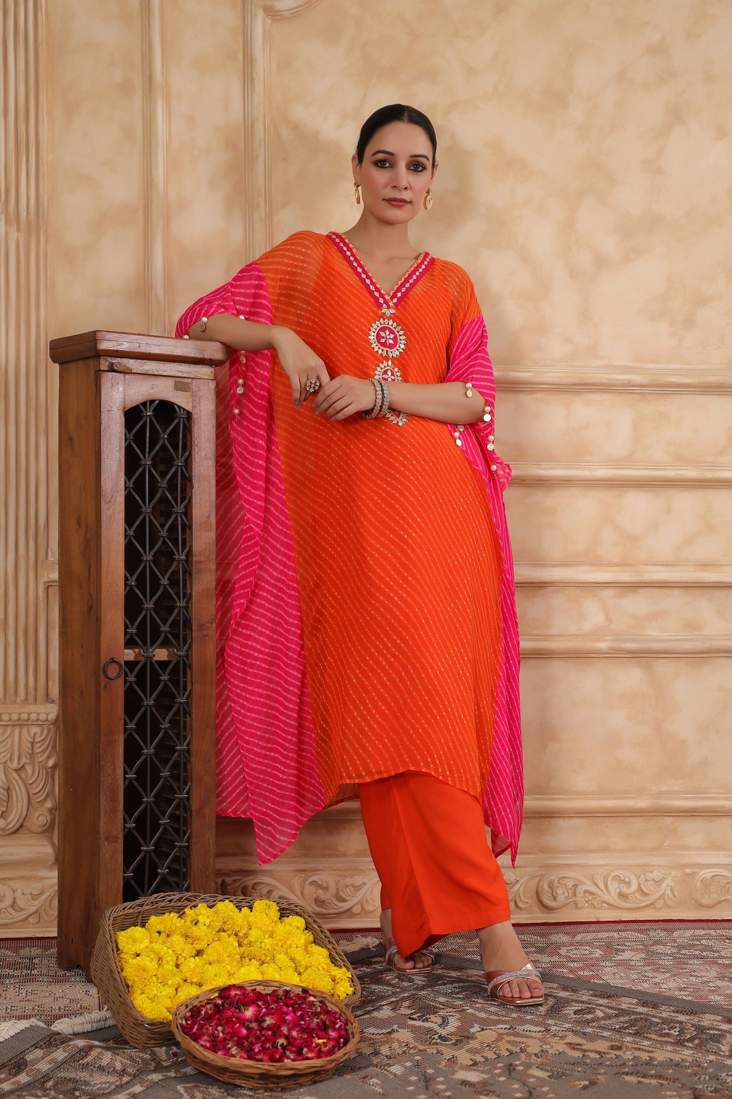 Ambika Leheriya Kaftan Set