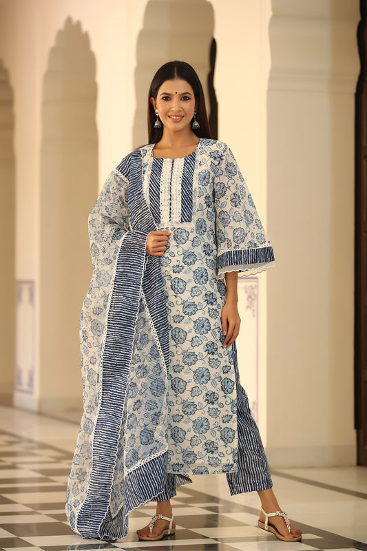 Aura Chanderi Kurta Set