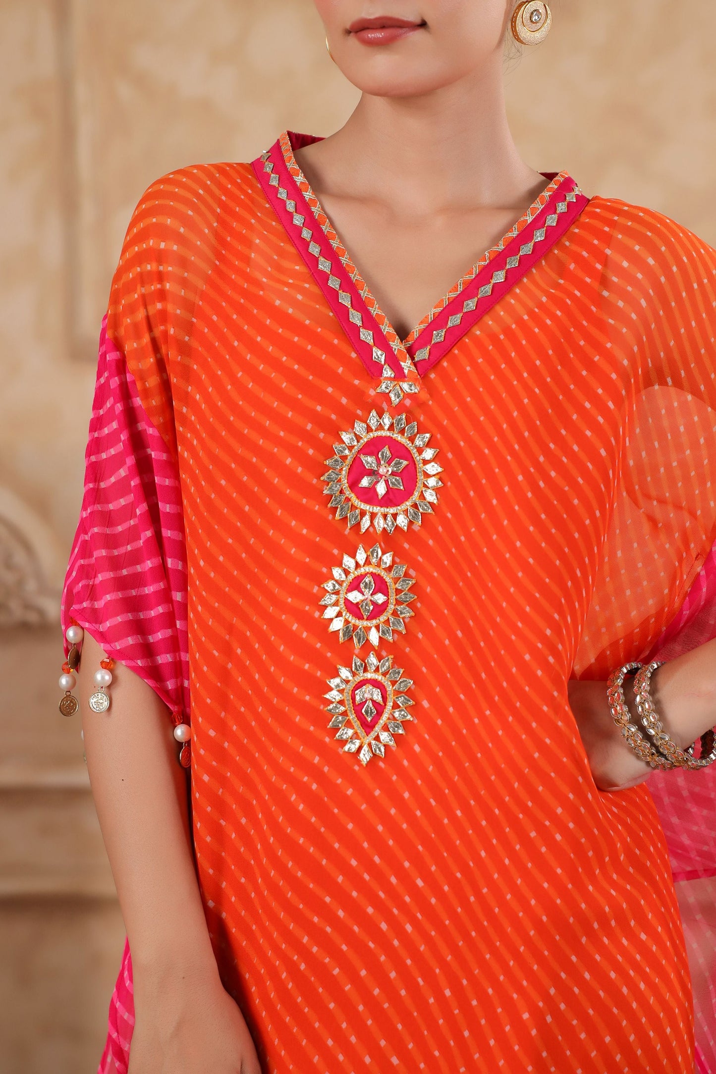 Ambika Leheriya Kaftan Set