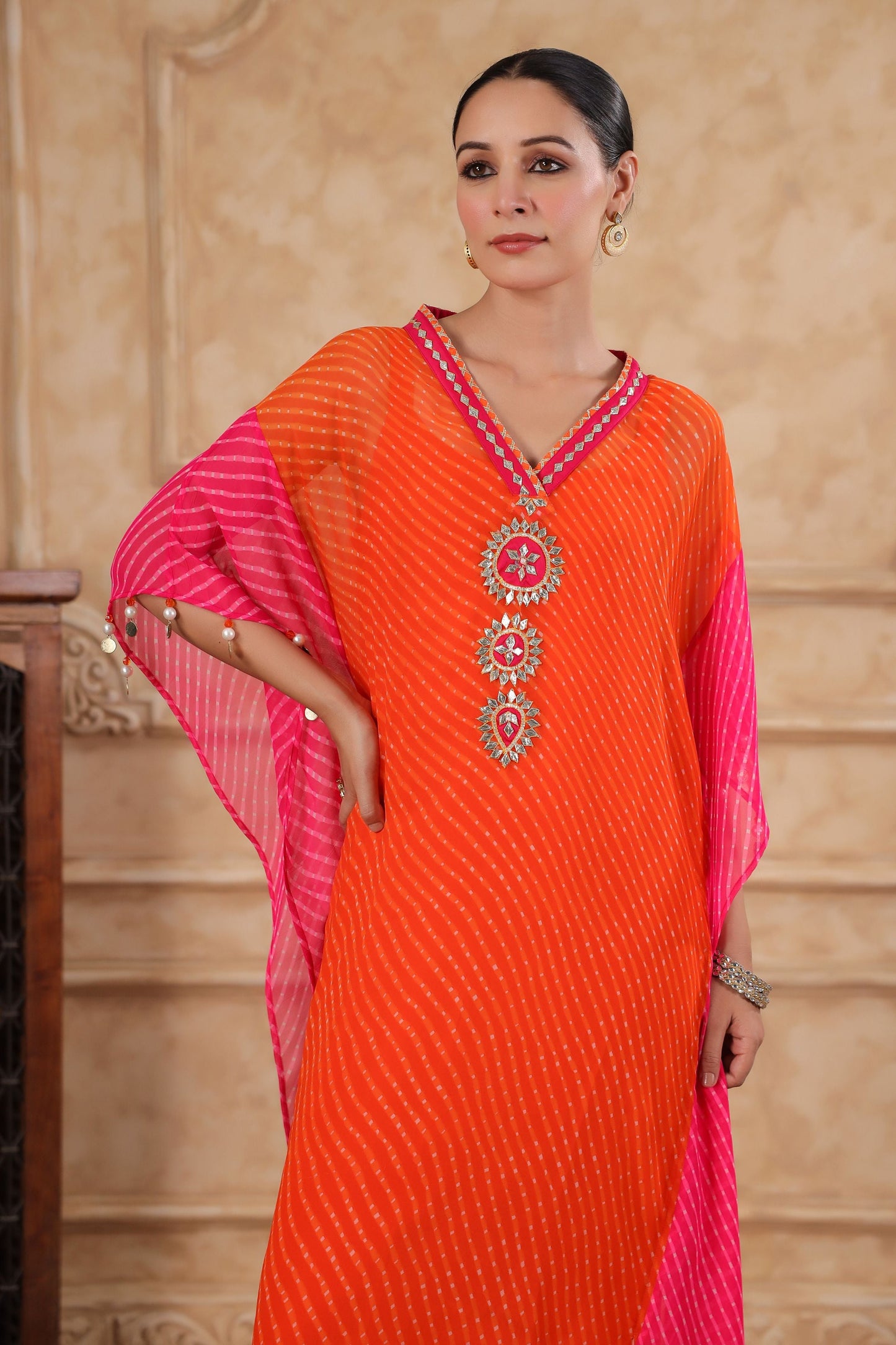 Ambika Leheriya Kaftan Set