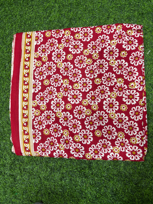 Red Mal Cotton printed fabric Unstitched Salwar Suit