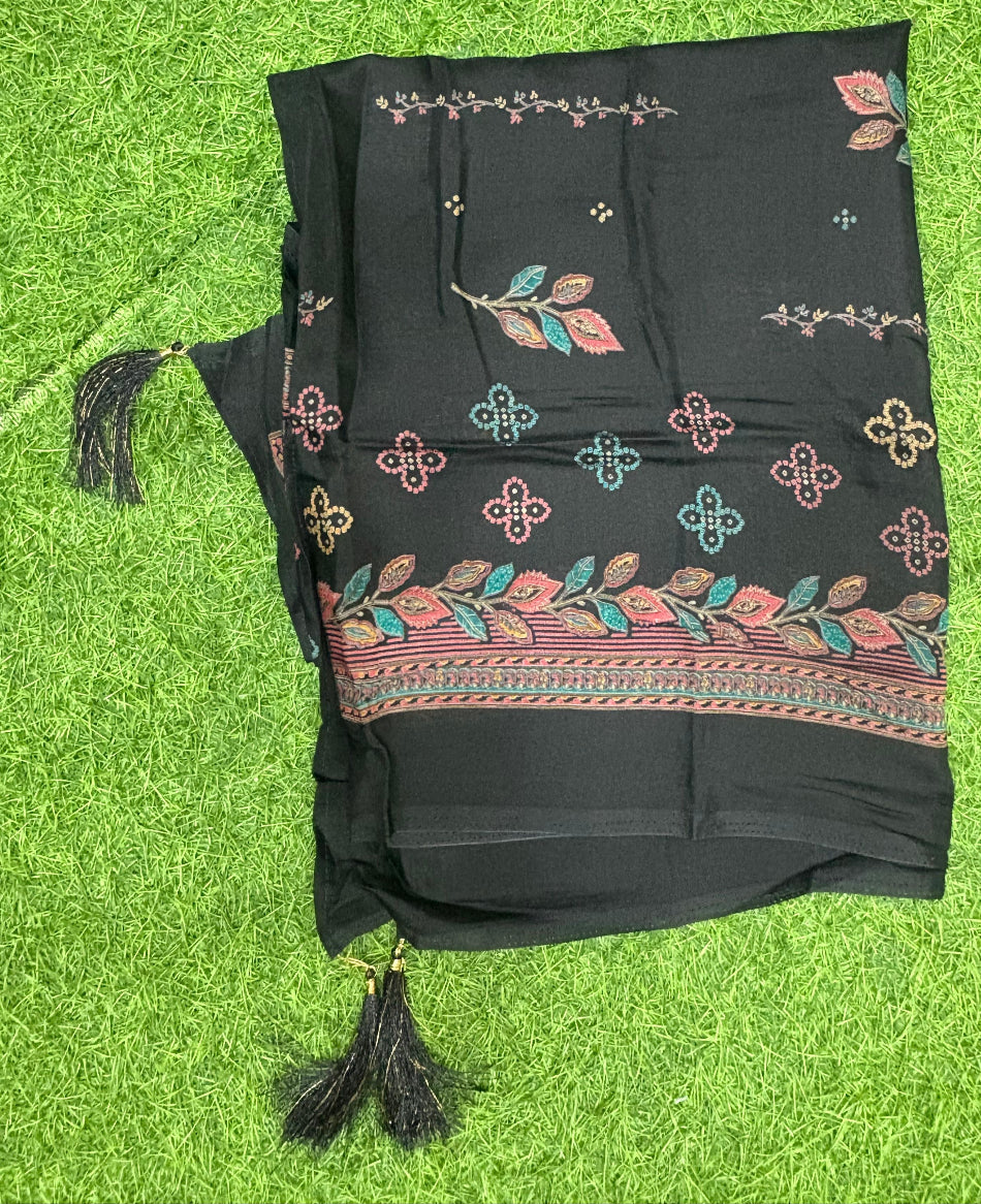 BLACK JAAM SATIN DRESS MATERIAL